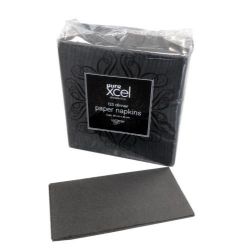 Picture of BOX OF 1000 PURE EXCEL 2PLY 8FOLD DINNER SERVIETTES (BLACK)